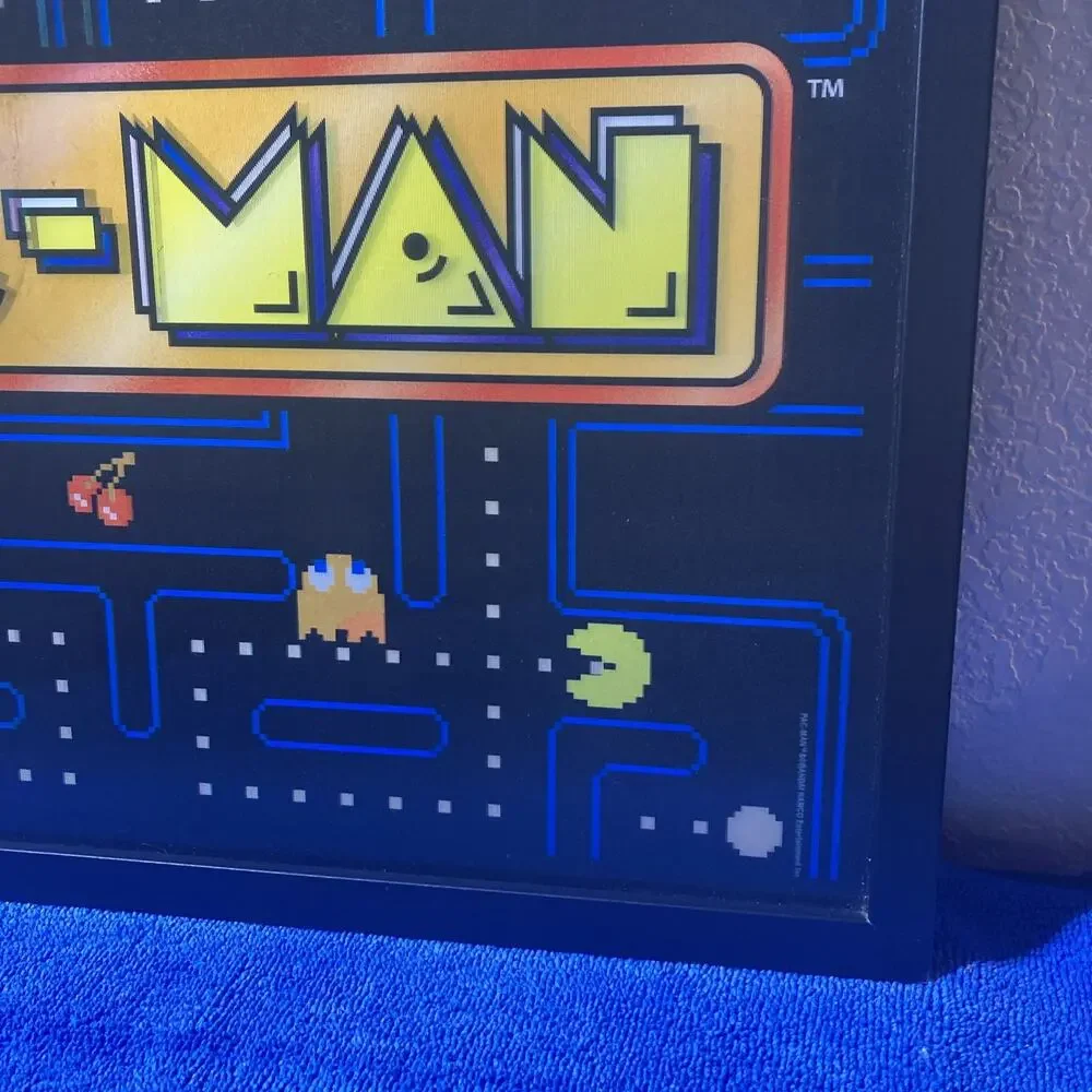 PAC MAN Holographic Wall Art Retro Arcade. Characters Move With Perspective